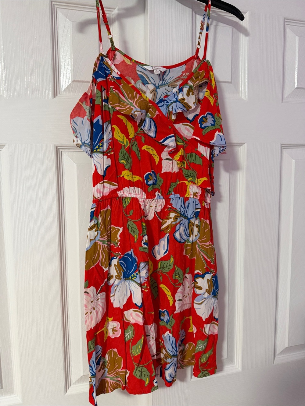 Candie's Red Floral Spaghetti Strap Sundress